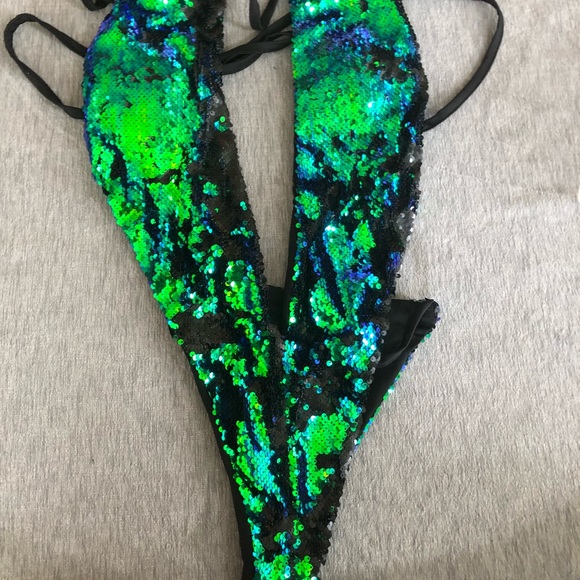 reversible sequin swimsuit